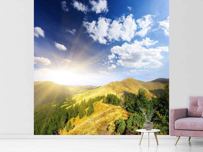 Fotobehang Zonsopkomst in de Bergen