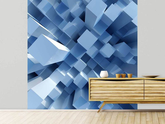 Fotobehang 3D Pilaren in het lichtblauw