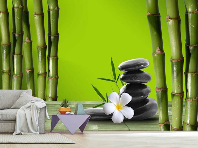 Fotobehang Zen stenen en bamboe