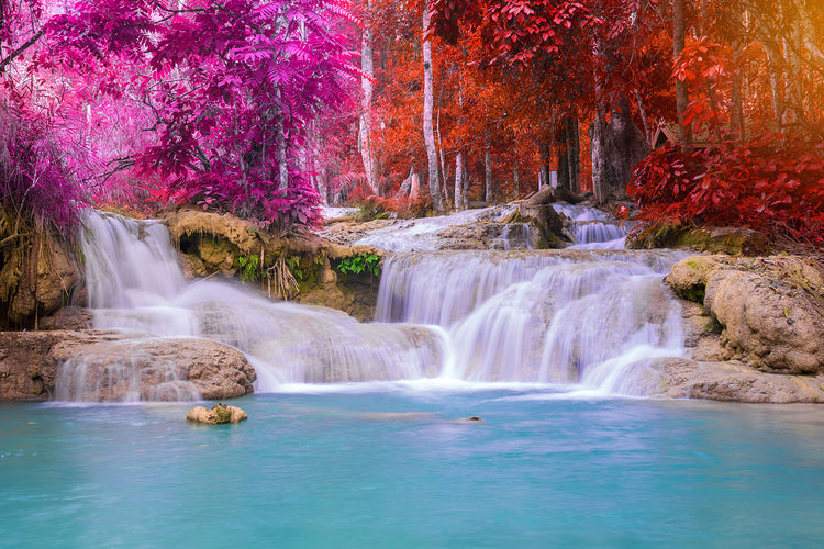 Fotobehang Paradisiacal Waterfall
