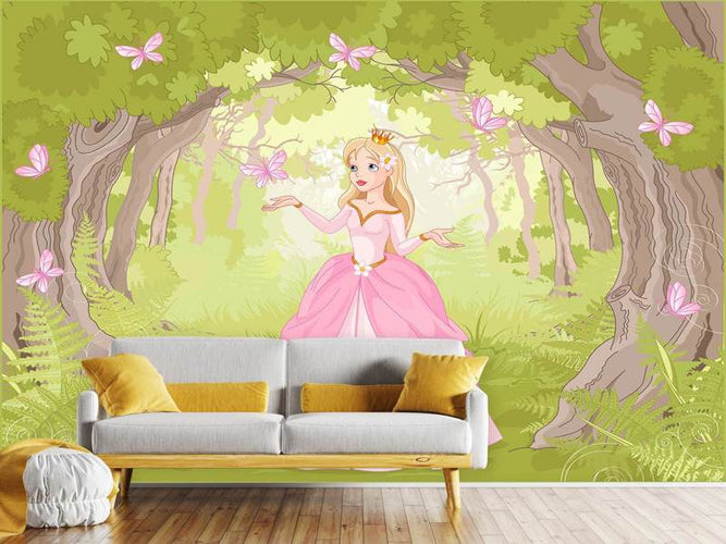 Fotobehang Prinses in het bos, Kinderkamer