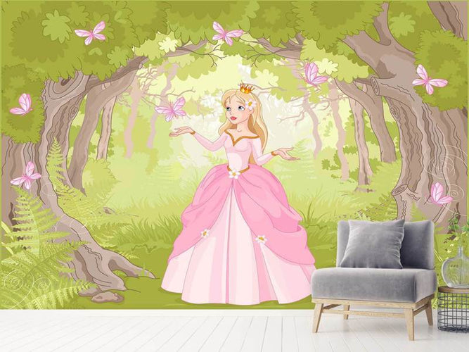 Fotobehang Prinses in het bos, Kinderkamer