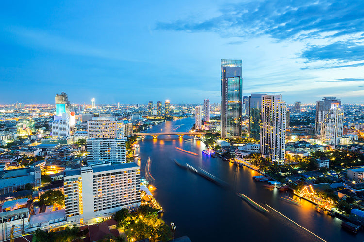 Fotobehang Skyline Bangkok At Dusk