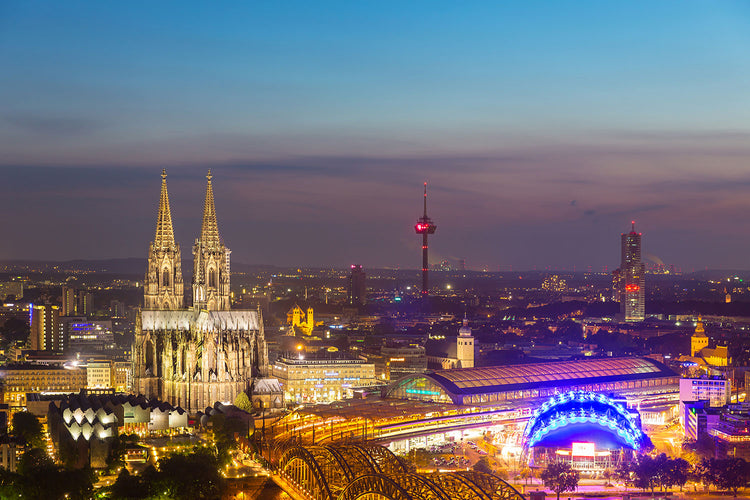 Fotobehang Skyline Cologne Cathedral At Night