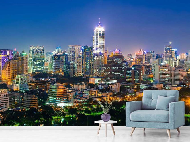Fotobehang Skyline One Night In Bangkok