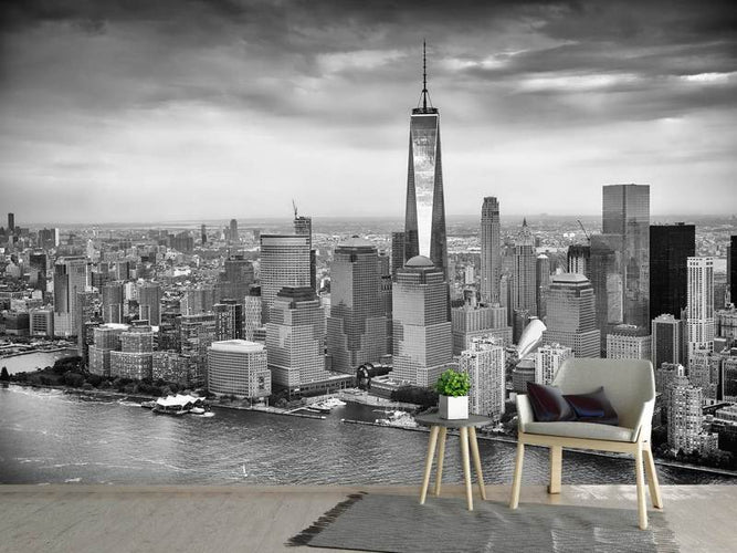 Fotobehang Skyline zwart-wit fotografie New York