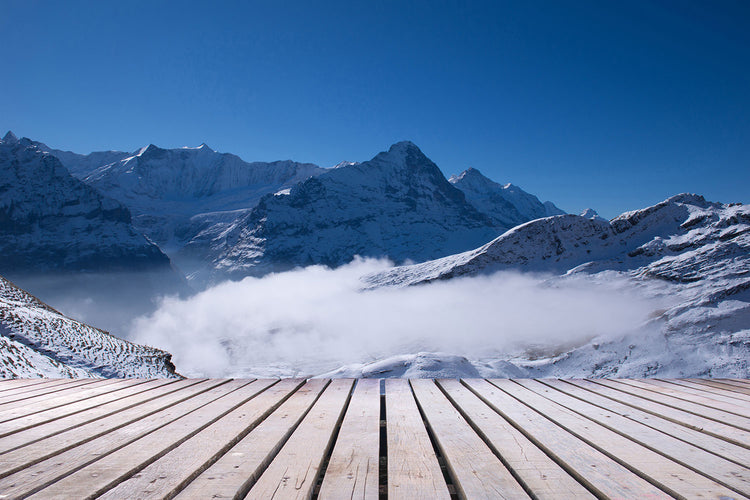 Fotobehang Sun Terrace In The Swiss Alps