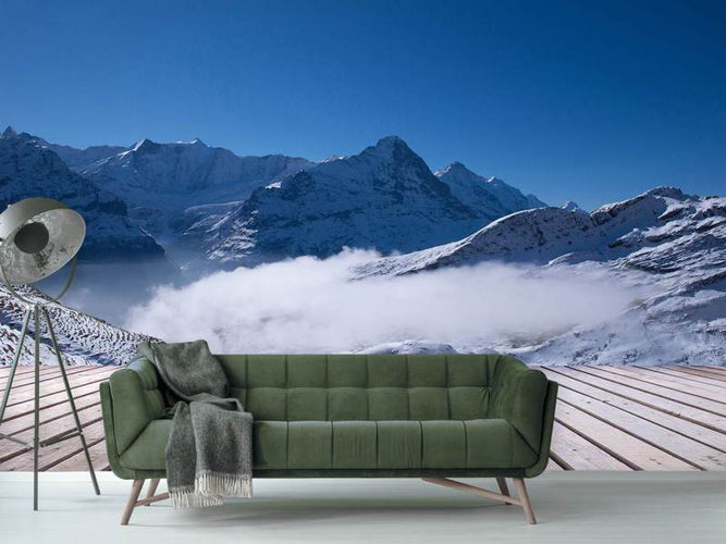 Fotobehang Terras in de Zwitserse Alpen