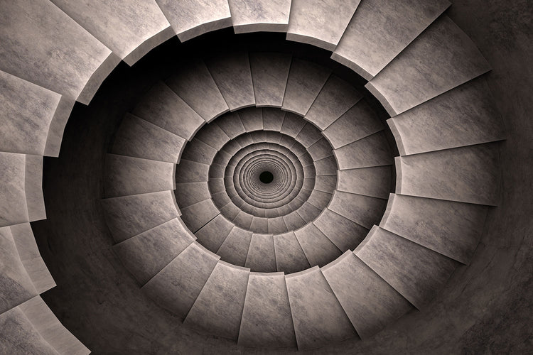Fotobehang Stone Spiral Staircase