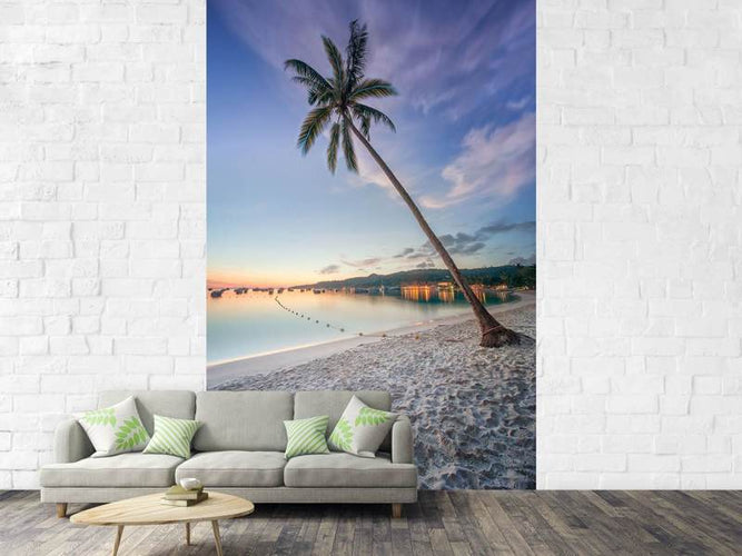 Fotobehang Strand gevoel palmboom