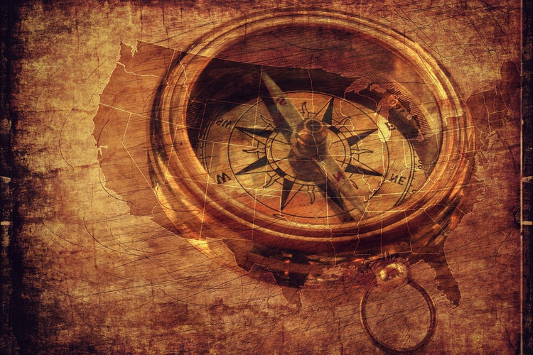 Fotobehang Antique compass XL