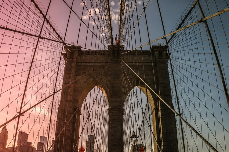 Fotobehang Brooklyn Bridge Close up