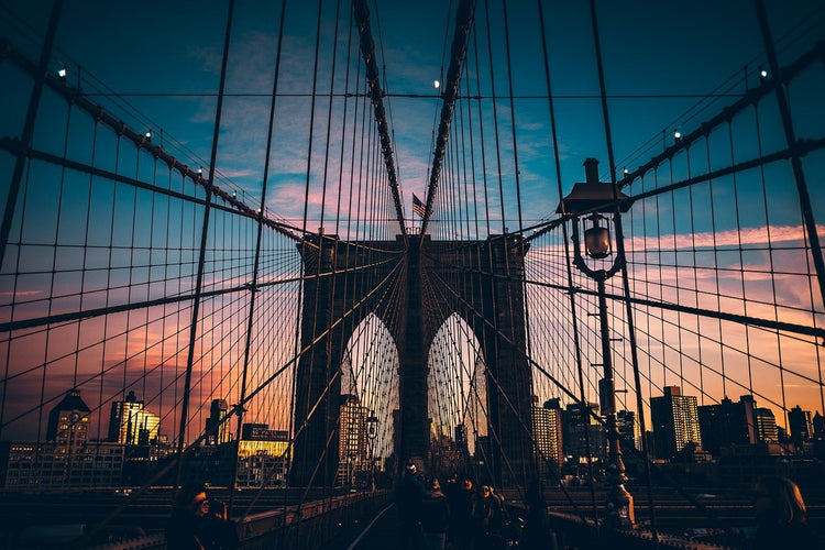 Fotobehang Brooklyn Bridge in the evening light