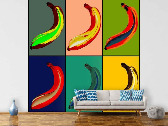 Fotobehang Gekleurde bananen