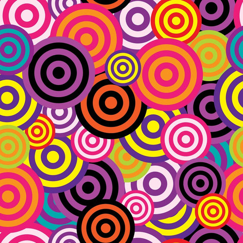Fotobehang Colorful retro circles