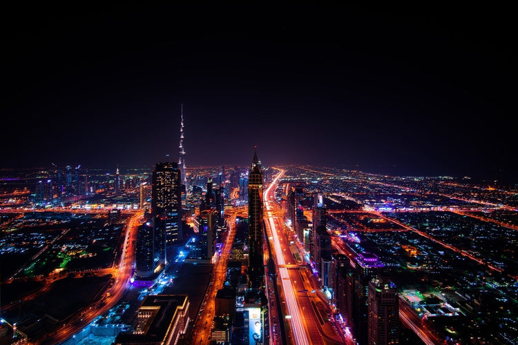 Fotobehang The colorful lights of Dubai