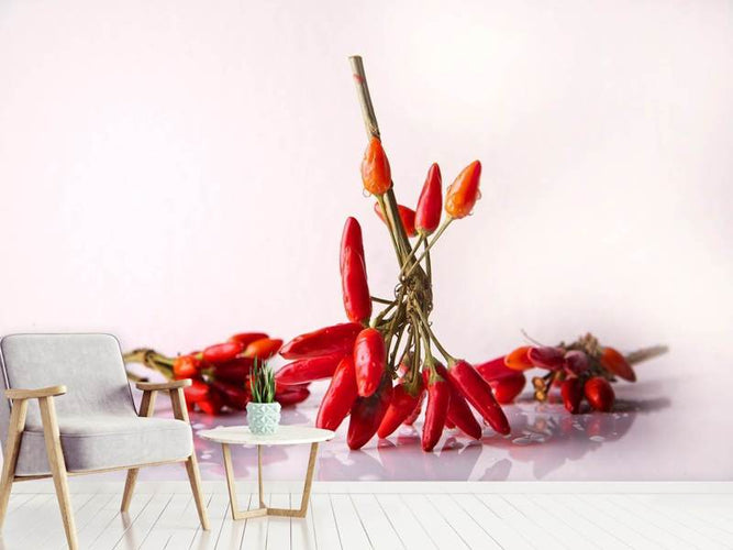 Fotobehang Een boeket chili pepers, keuken