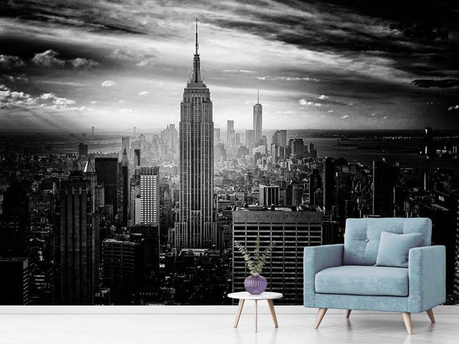 Fotobehang Empire State Building, new York, USA, zwart-wit