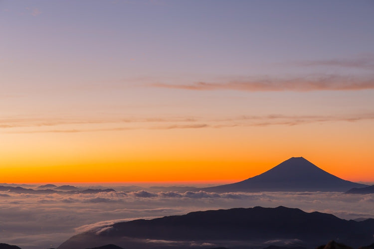 Fotobehang Mount Fuji at sunset