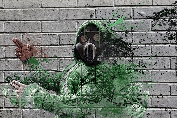 Fotobehang Graffiti gas mask
