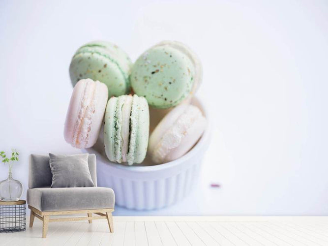 Fotobehang Macarons in pastel
