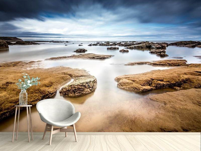 Fotobehang Mystieke stemming aan zee