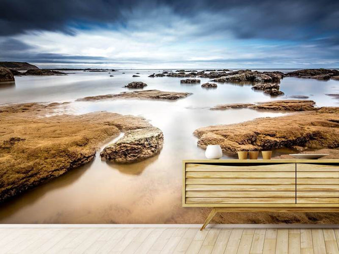 Fotobehang Mystieke stemming aan zee