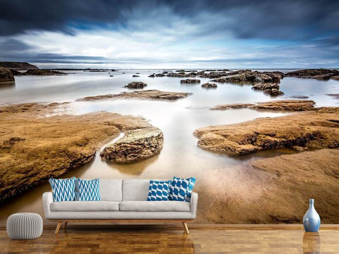 Fotobehang Mystieke stemming aan zee