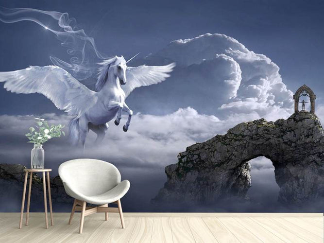Fotobehang Pegasus, Eenhoorn