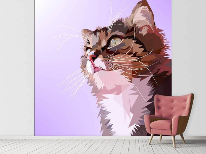 Fotobehang Pop Art Portret van een Kat