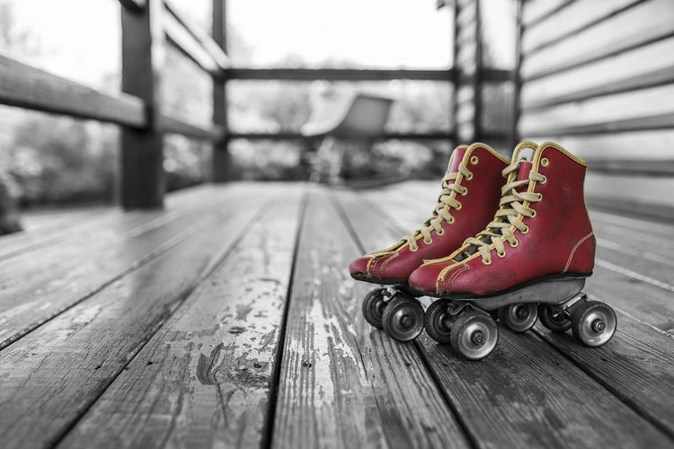 Fotobehang Retro roller skates