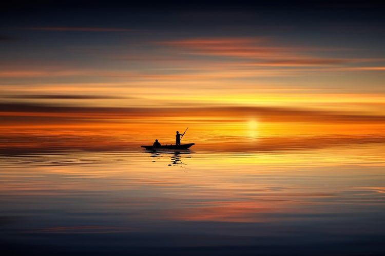 Fotobehang Romantic sunset on the sea