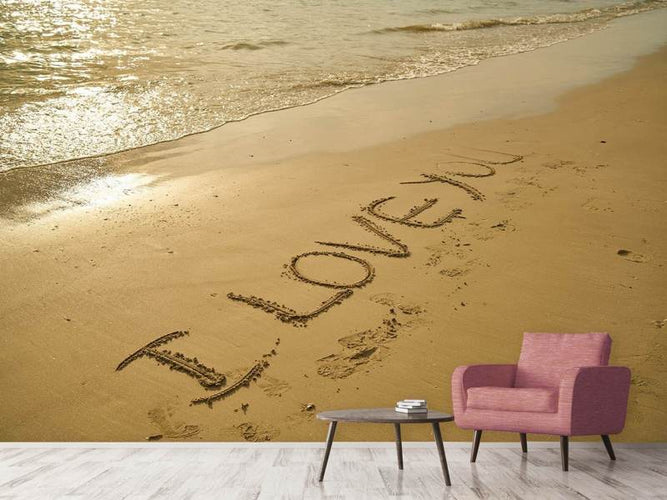 Fotobehang Liefde in het zand